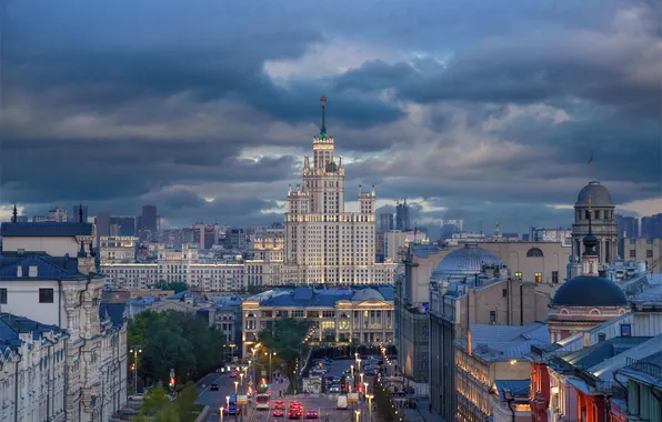 Clouds, The city, Moscow, Beauty, Architecture, Capital, Mikhail Kudryavtsev, View from the observation deck