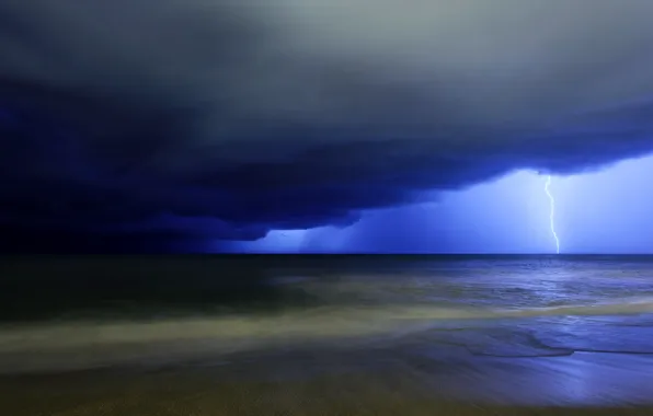 Picture sea, the storm, lightning, cloud, Zyklon
