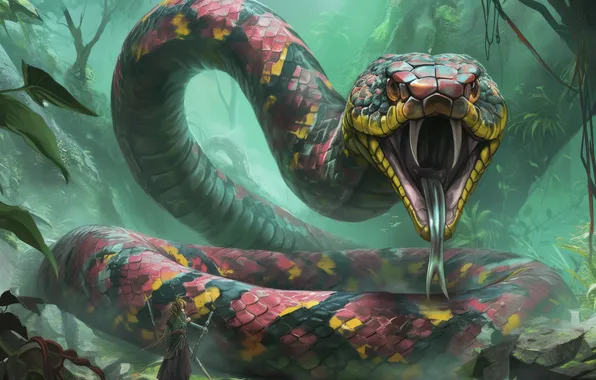 Language, Look, Snake, Warrior, Mouth, Fangs, Male, Reptile