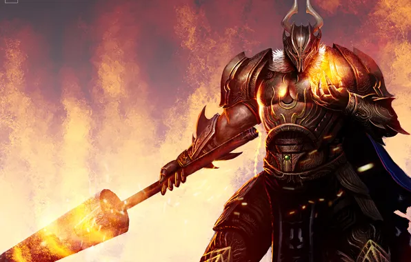 Picture weapons, fire, magic, ball, sword, warrior, art, helmet