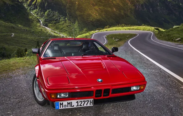 Red, BMW, front, BMW M1, E26, M1