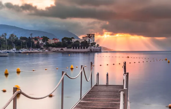 Picture sea, clouds, France, Villa, Beaulieu-Sur-Mer