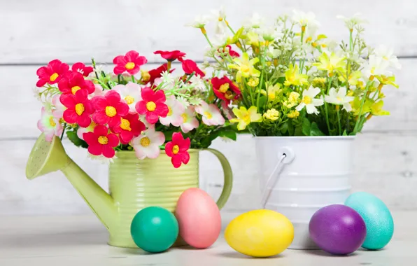Flowers, holiday, eggs, Easter