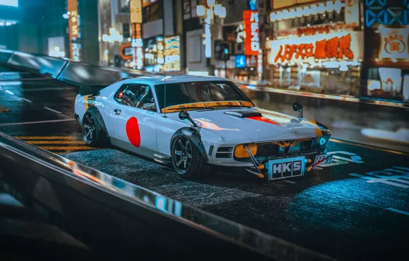 Mustang, Auto, The city, Japan, Retro, Machine, Tuning, City