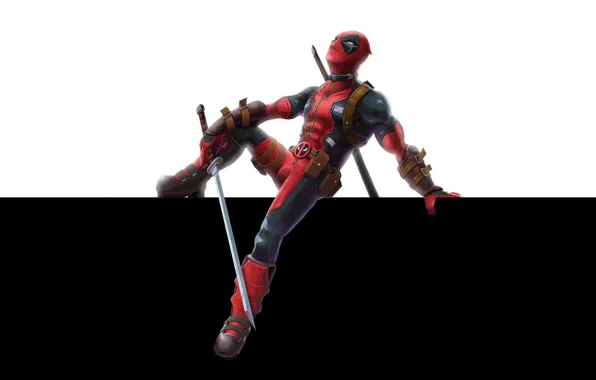 Figure, Sword, Mask, Swords, Art, Art, Deadpool, Marvel