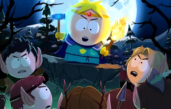 Picture elves, hammer, torch, South Park The Stick Of Truth, Butters