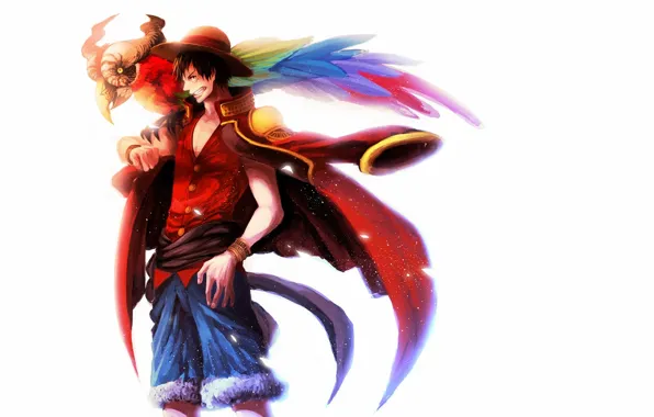 Picture guy, anime, art, one piece, Luffy, Monkey D. Luffy