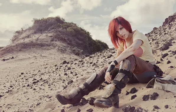 Picture the sky, girl, red, cosplay, Borderlands, Lilith, Lilith, Cosplay