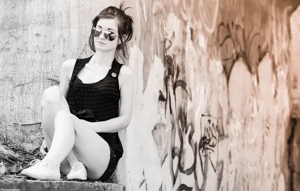 Girl, glasses, reflection., Photographer Yuri Clerks