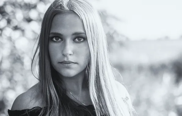 Look, girl, cutie, black and white