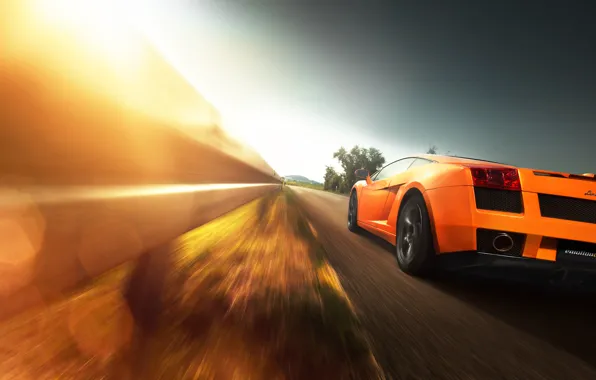 Lamborghini, Gallardo, sunset, orange, Christian Motzek