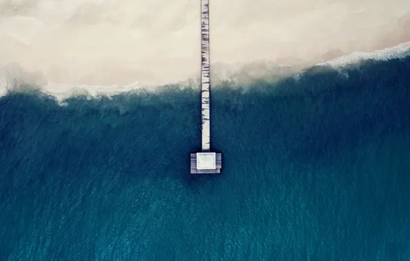 Picture roof, sea, wave, beach, shore, pierce, the bridge, the view from the top