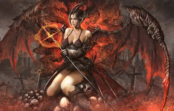 Picture girl, the demon, demoness