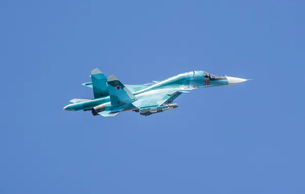 Picture flight, fighter, bomber, Su-34