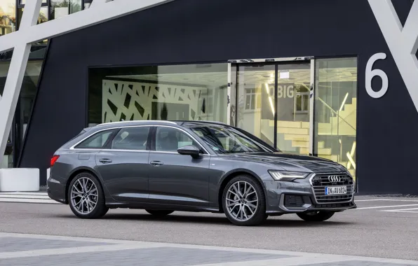 Picture Audi, facade, 2018, universal, dark gray, A6 Avant