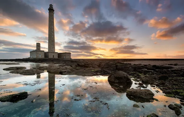 Picture the sky, landscape, lighthouse