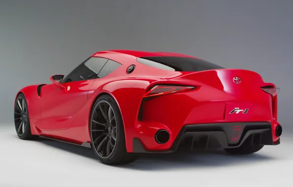 Picture Concept, red, the concept, Toyota, rear view, beautiful, FT-1