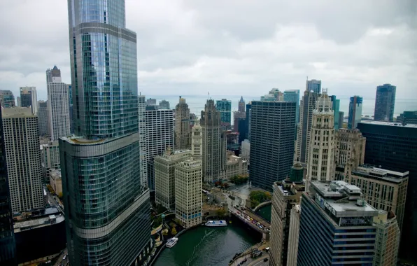 Building, skyscrapers, America, Chicago, Chicago, USA, skyscrapers