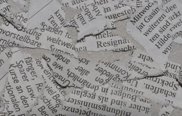 Picture newspaper, pieces, wrinkled