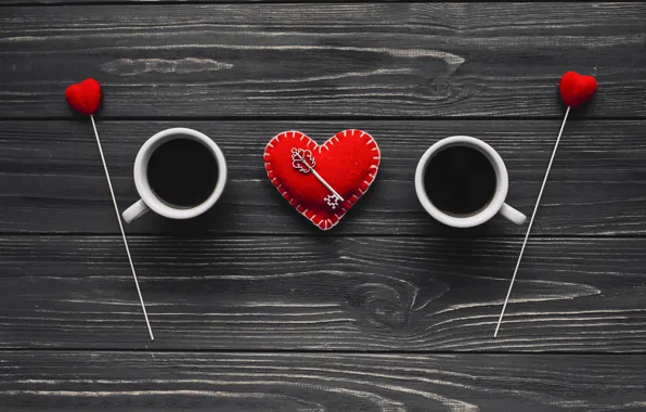 Love, heart, coffee, Cup, love, heart, wood, cup