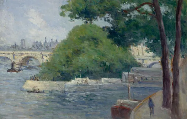 Picture landscape, picture, Maximilien Luce, Maximilien Luce, The banks of the Seine in Paris