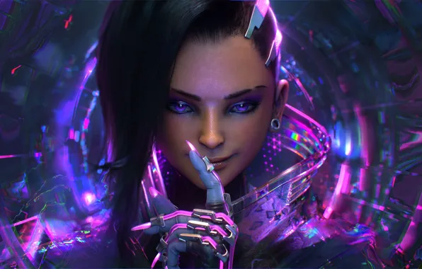 Picture girl, face, costume, fingers, sombra