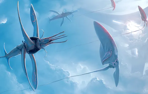 The sky, Fantasy, Sky, Art, Art, Fiction, Aliens, Fly