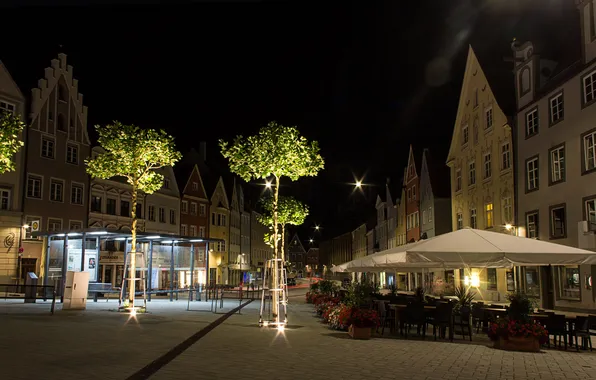 Picture night, lights, home, Germany, Bayern, area, Landsberg