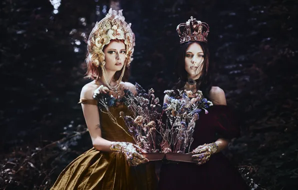 Flowers, book, two girls, Bella Kotak