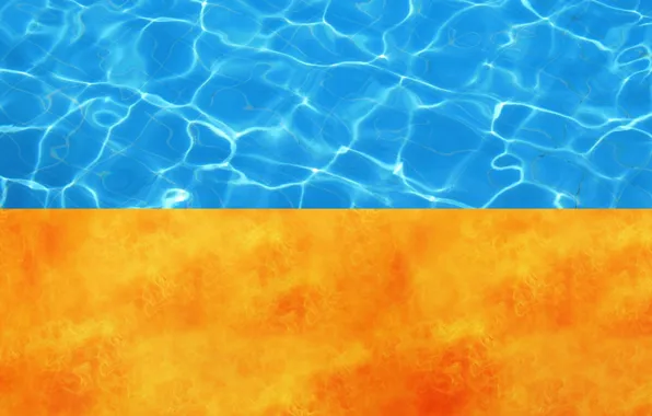 Water, flame, Flag, Ukraine