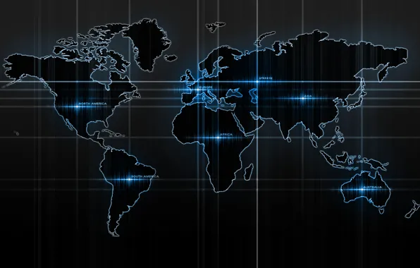 Blue, strip, labels, map, glow, continents, world map