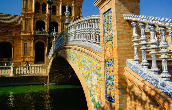 Bridge, Spain, Seville, water channel