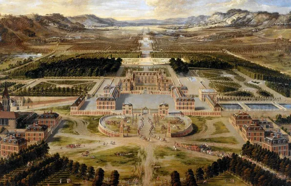 Picture picture, painting, painting, Pierre Patel, Palace of Versailles
