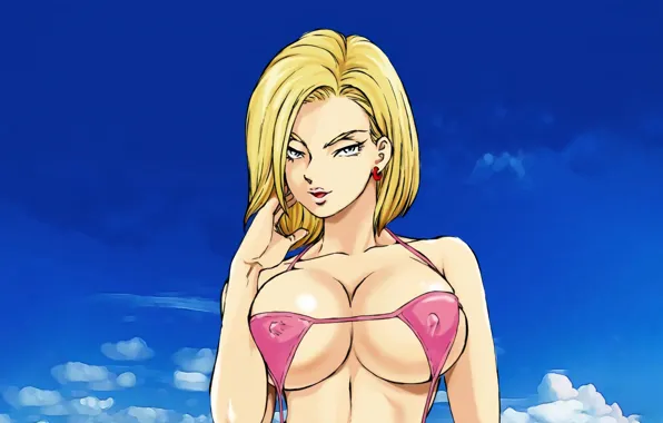 Girl, sexy, cleavage, erect nipples, boobs, anime, blue eyes, beautiful