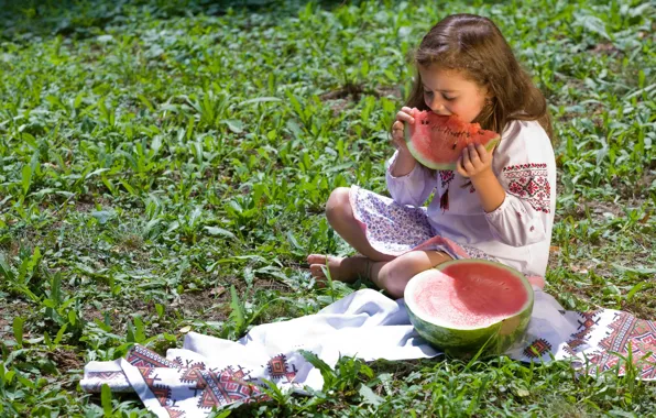 Picture mood, watermelon, girl
