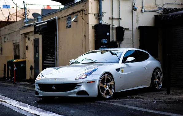 The city, street, home, Ferrari, white, Ferrari, Ferrari FF