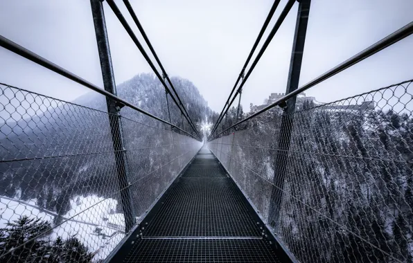 Picture winter, bridge, fog