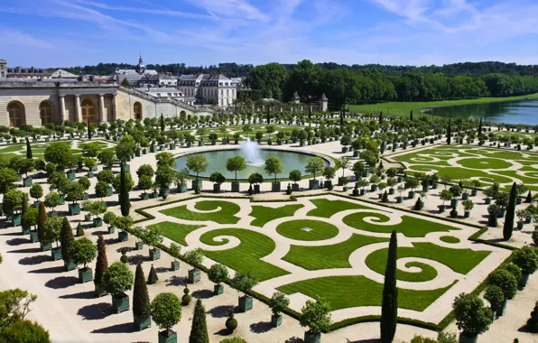 Picture France, Versailles, Castle, Garden, Architecture