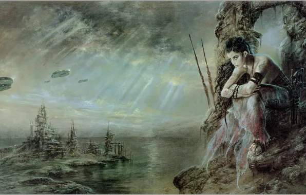 Picture picture, painting, Luis Royo, painting, The Wait