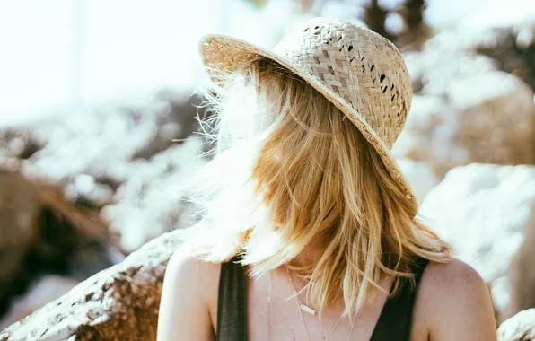 Girl, hair, hat, blonde