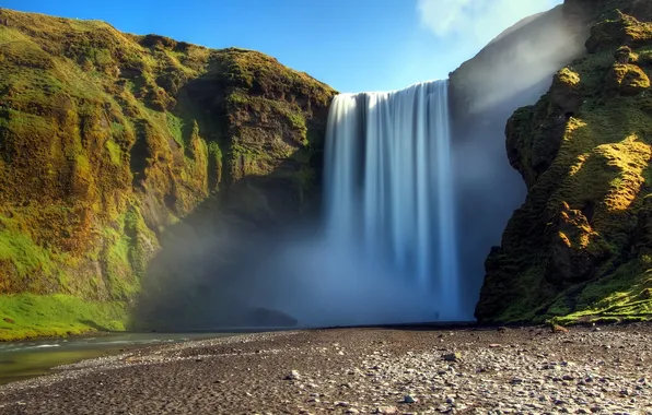 Nature, river, waterfall
