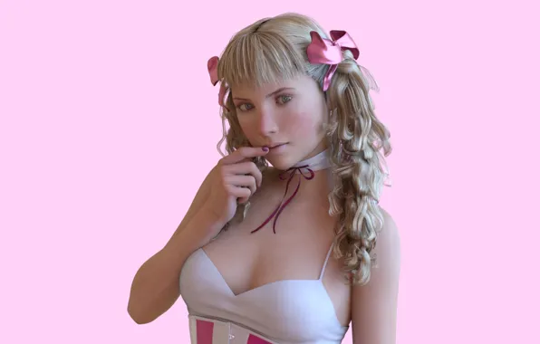 Girl, background, portrait, makeup