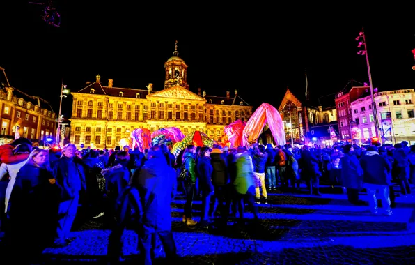 Night, Amsterdam, Netherlands, night, Amsterdam, Netherlands