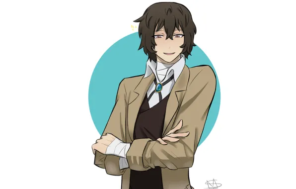 Picture brooch, Bungou Stray Dogs, Stray Dogs: A Literary Genius, Dazai Osamu