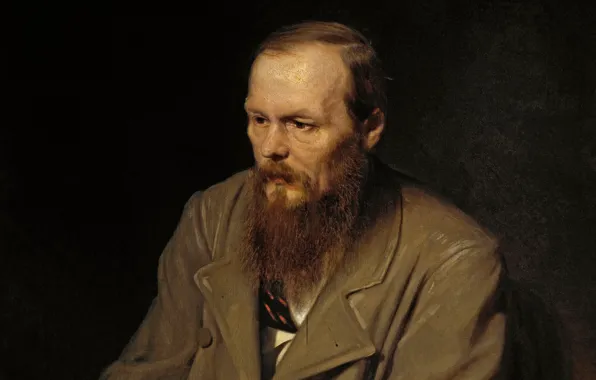 Oil, portrait, painting, Dostoevsky