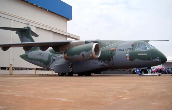 Download wallpaper flag, Brazil, FAB, Embraer, KC-390, developed and ...