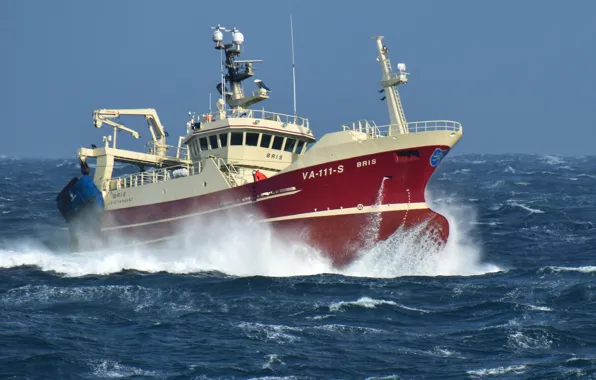 Sea, wave, storm, fisherman