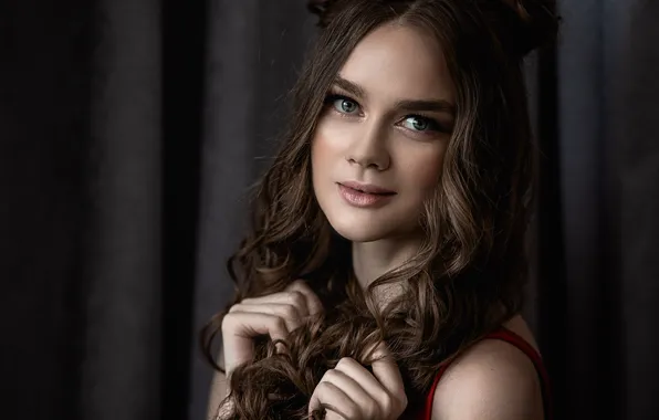Picture look, girl, face, model, hair, portrait, brunette, Vladimir Vasiliev