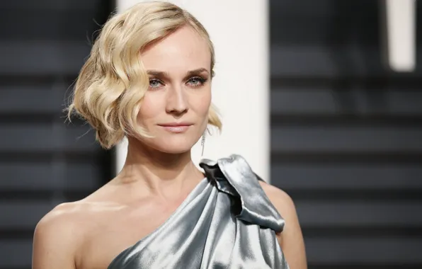 Picture look, girl, face, pose, makeup, actress, blonde, Diane Kruger