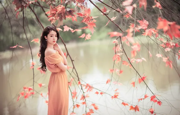 Girl, nature, beauty, Asian